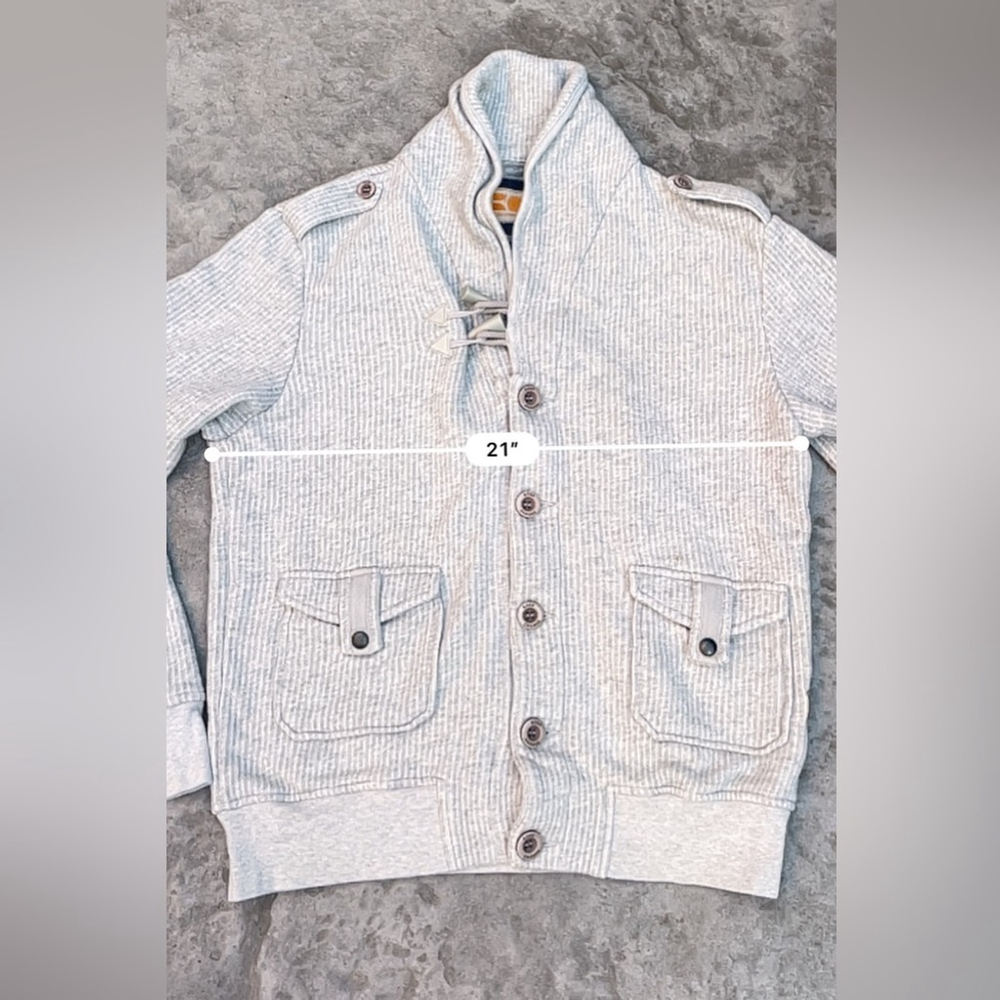BOSS ORANGE Light Gray Knit Sweater Hugo Boss Jacket - Picture 2 of 10